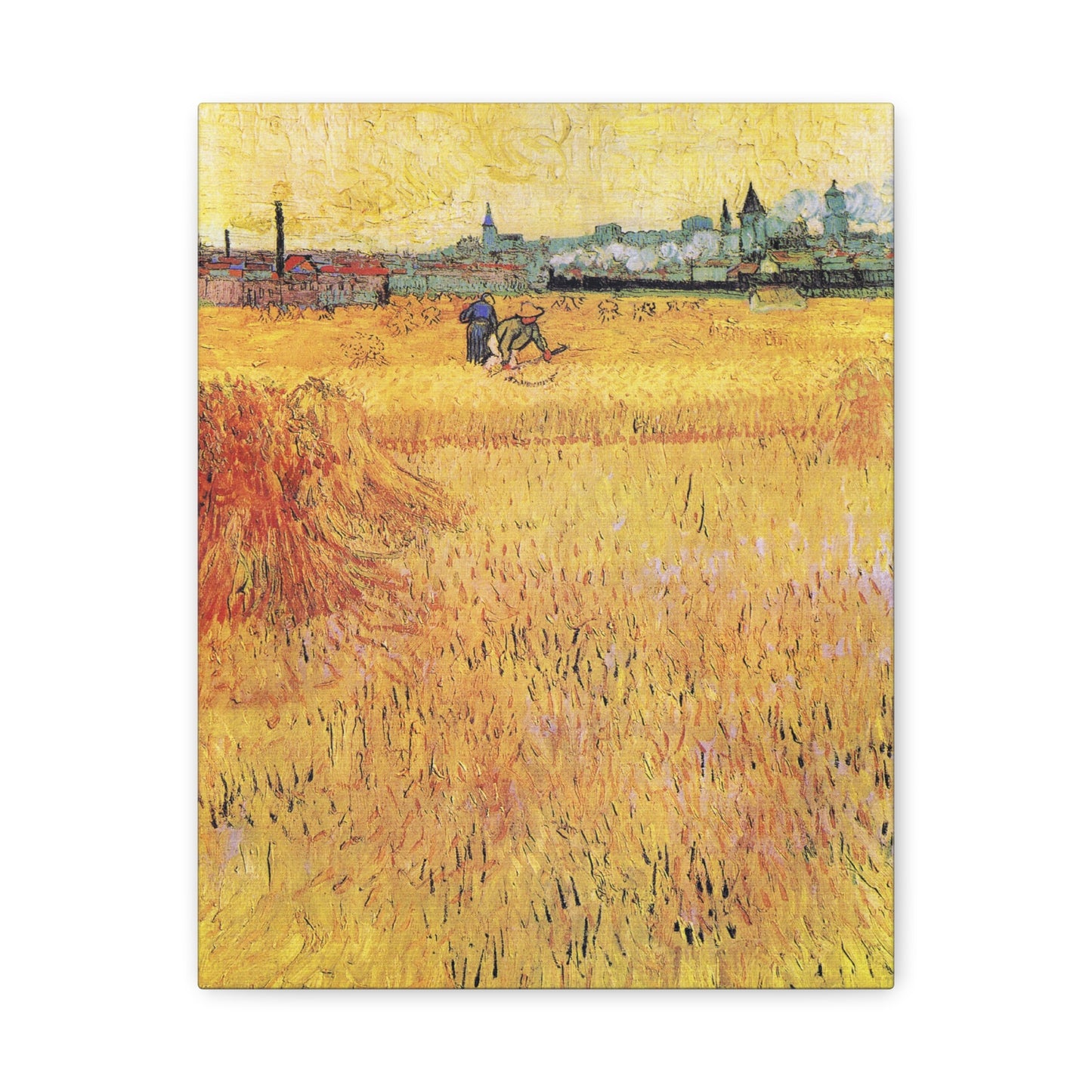 Wheat field with View of Arles by Vincent van Gogh Canvas Print