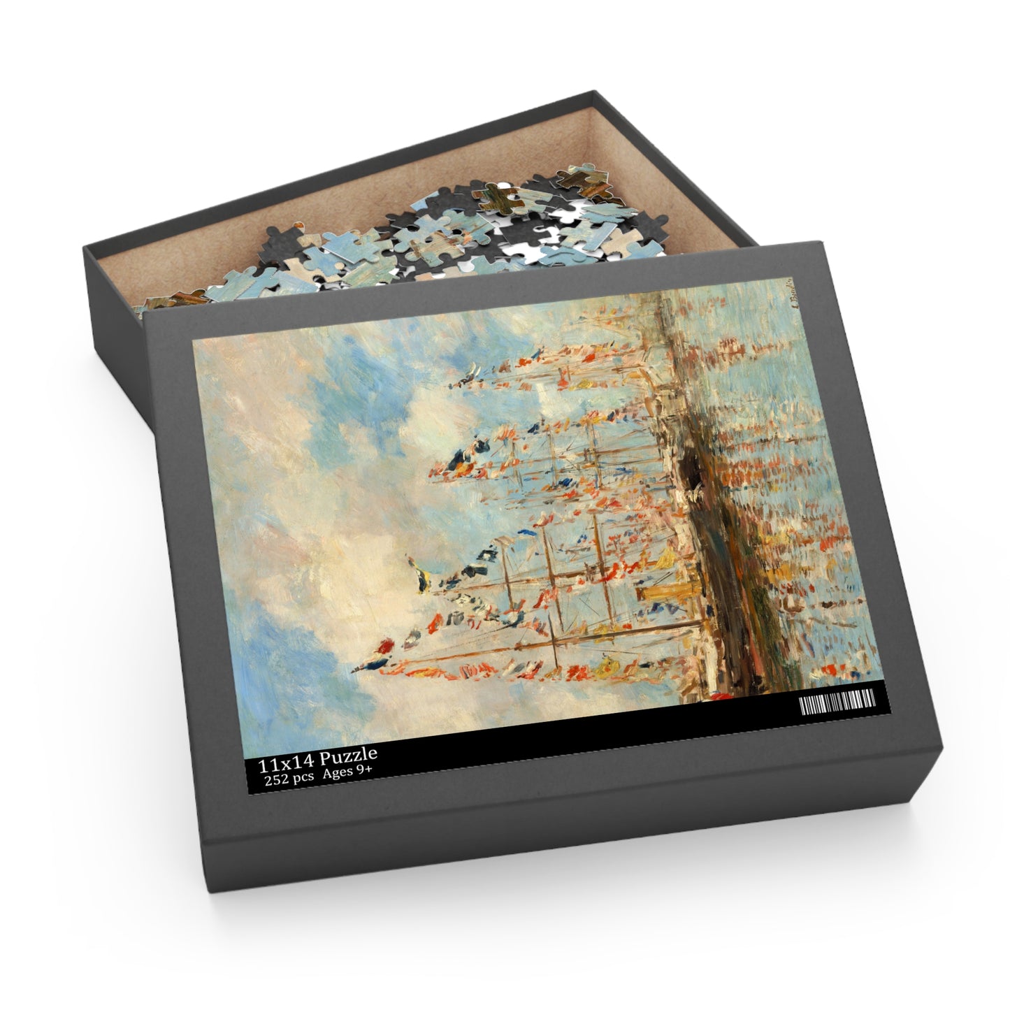 Yacht Basin at Trouville-Deauville by Eugene Boudin Jigsaw Puzzle