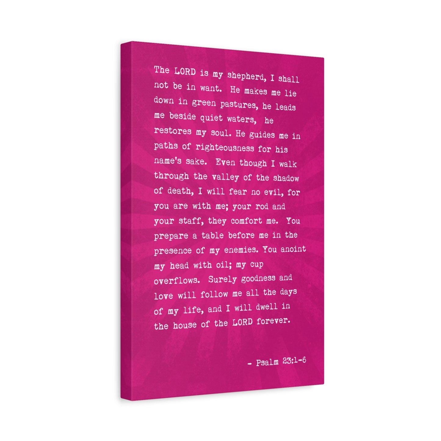The Lord Is My Shepherd (Psalm 23:1-6), bible verse Canvas Wall Art
