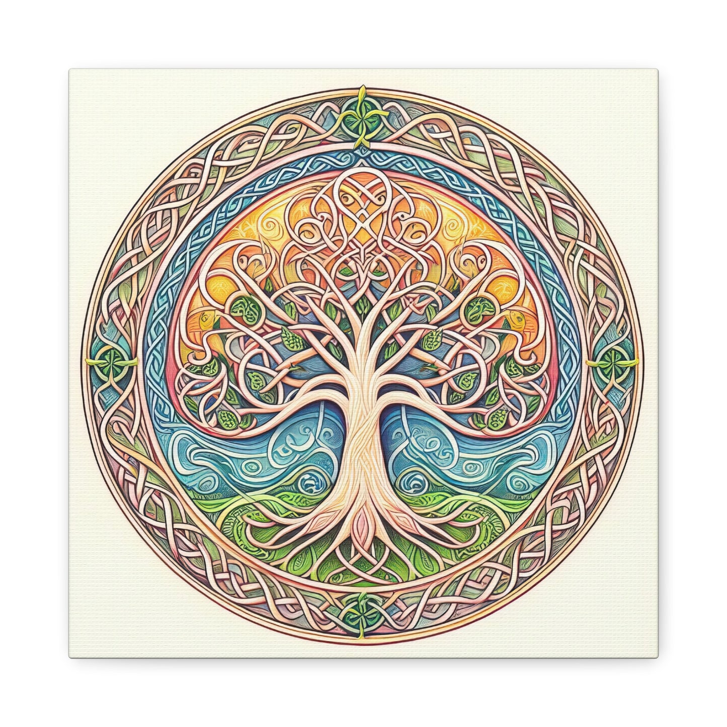 Celtic Drawing of The Tree of Life Canvas Print