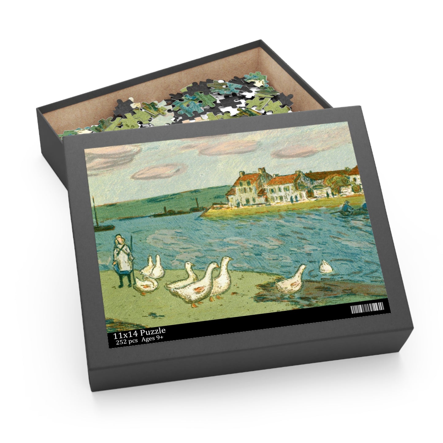 Banks of the River (Les Bords de riviere) by Alfred Sisley Jigsaw Puzzle