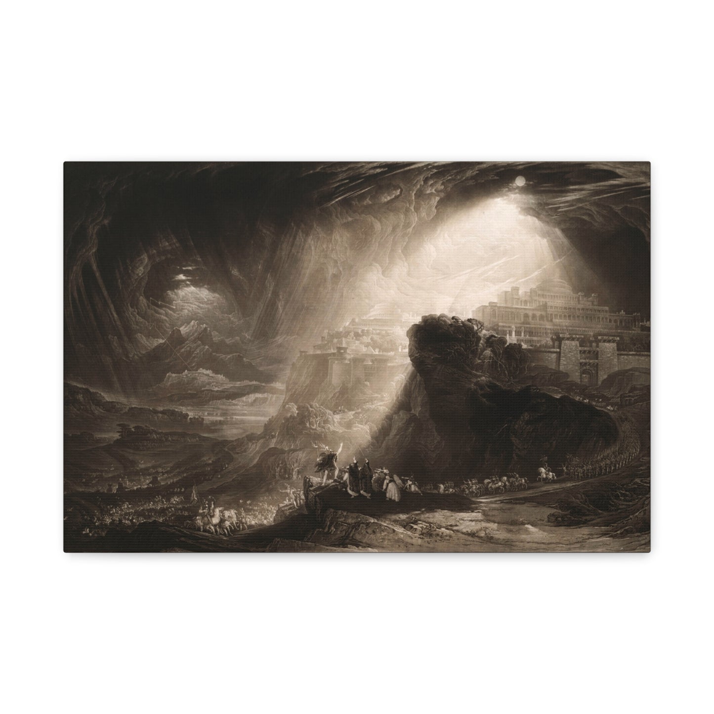 Joshua Commanding the Sun to Stand Still by John Martin Canvas Print