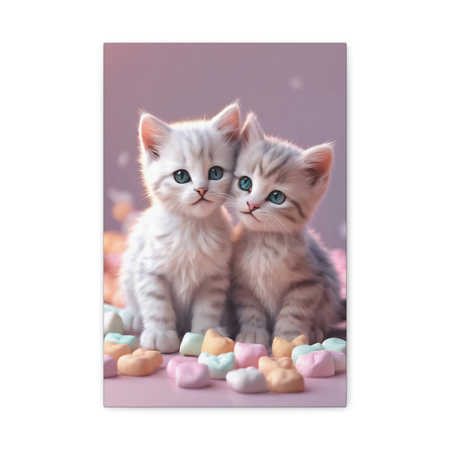 Two Cute Colorful Kittens Photograph Canvas Print