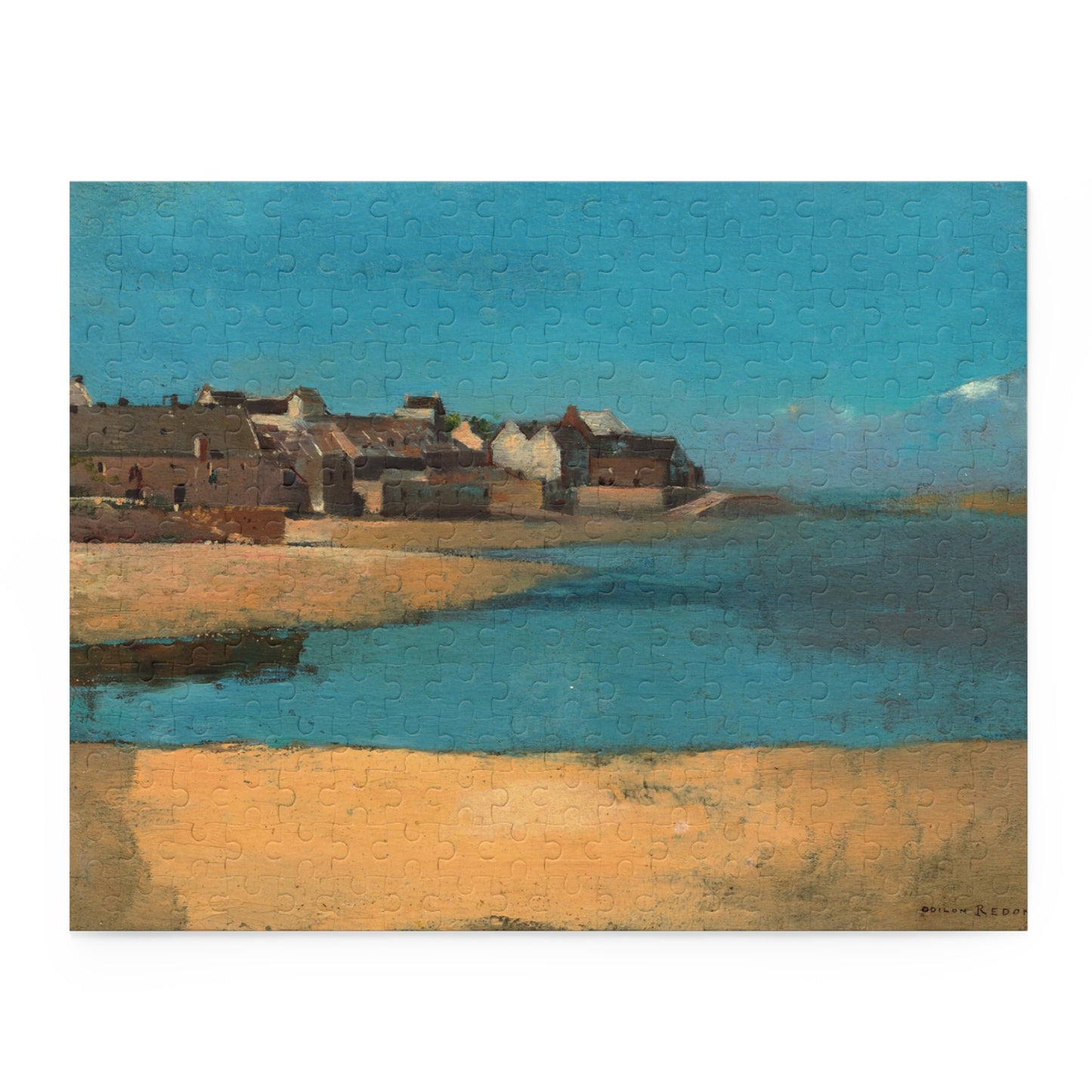 Village by the Sea in Brittany by Odilon Redon Jigsaw Puzzle