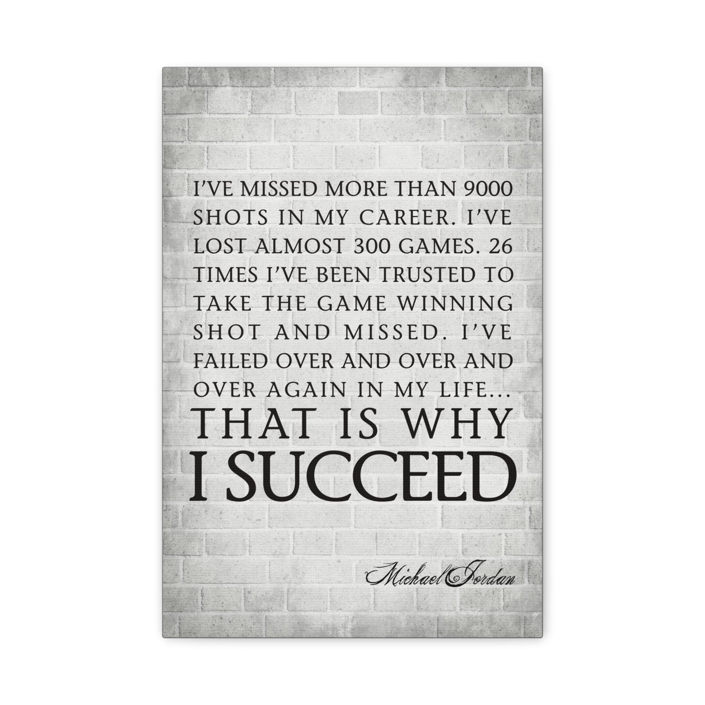 I've Missed More Than 9000 Shots Basketball Motivational Canvas Wall Art