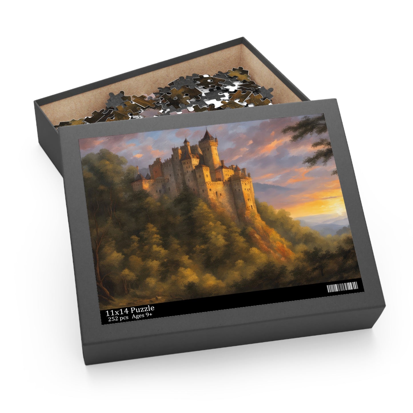 Castle in A Forest at Sunset Jigsaw Puzzle