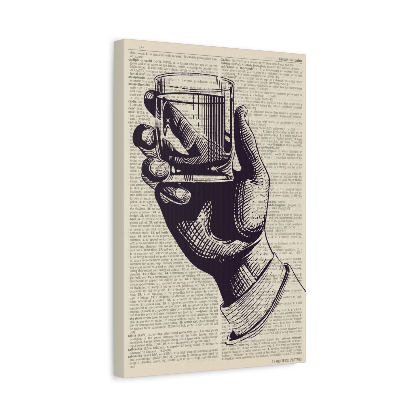 Drink Up (dictionary background) Canvas Print