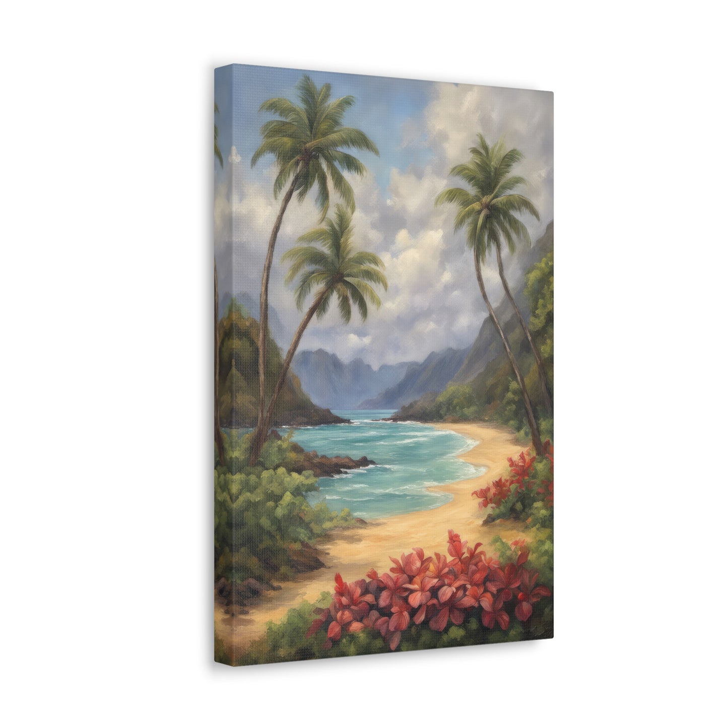 Scenic View on Molokai Island Oil Painting II Canvas Print