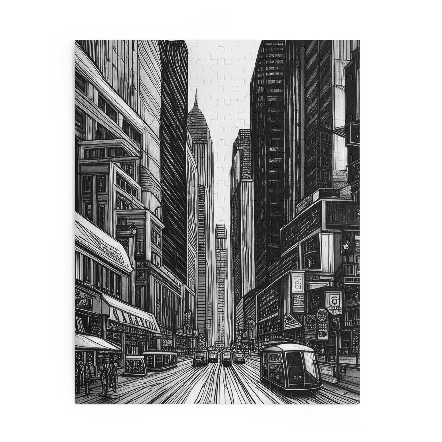 New York City Pen and Ink Drawing Jigsaw Puzzle