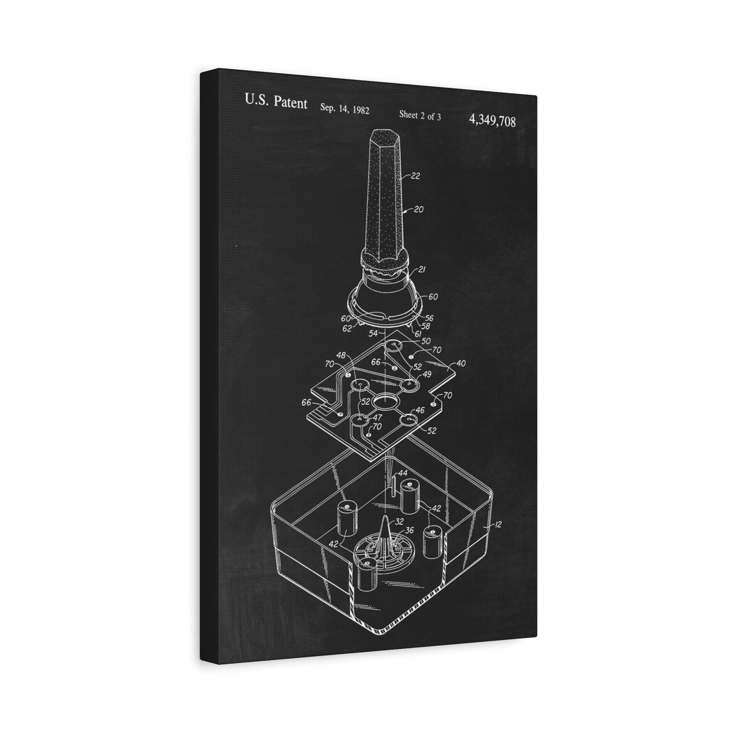 Joystick Videogame Patent Art Canvas Print