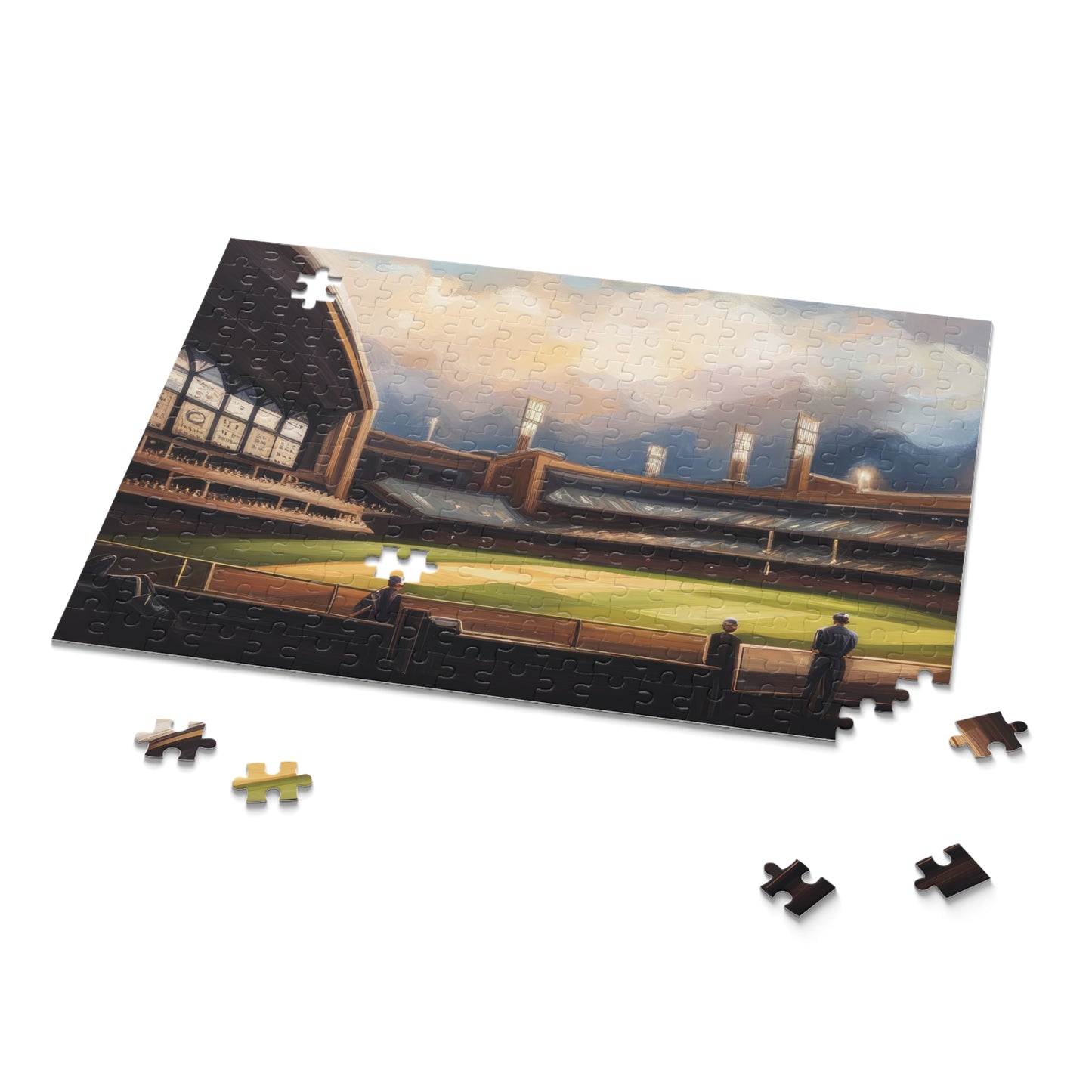 Baseball Game at The Polo Grounds Oil Painting I Jigsaw Puzzle