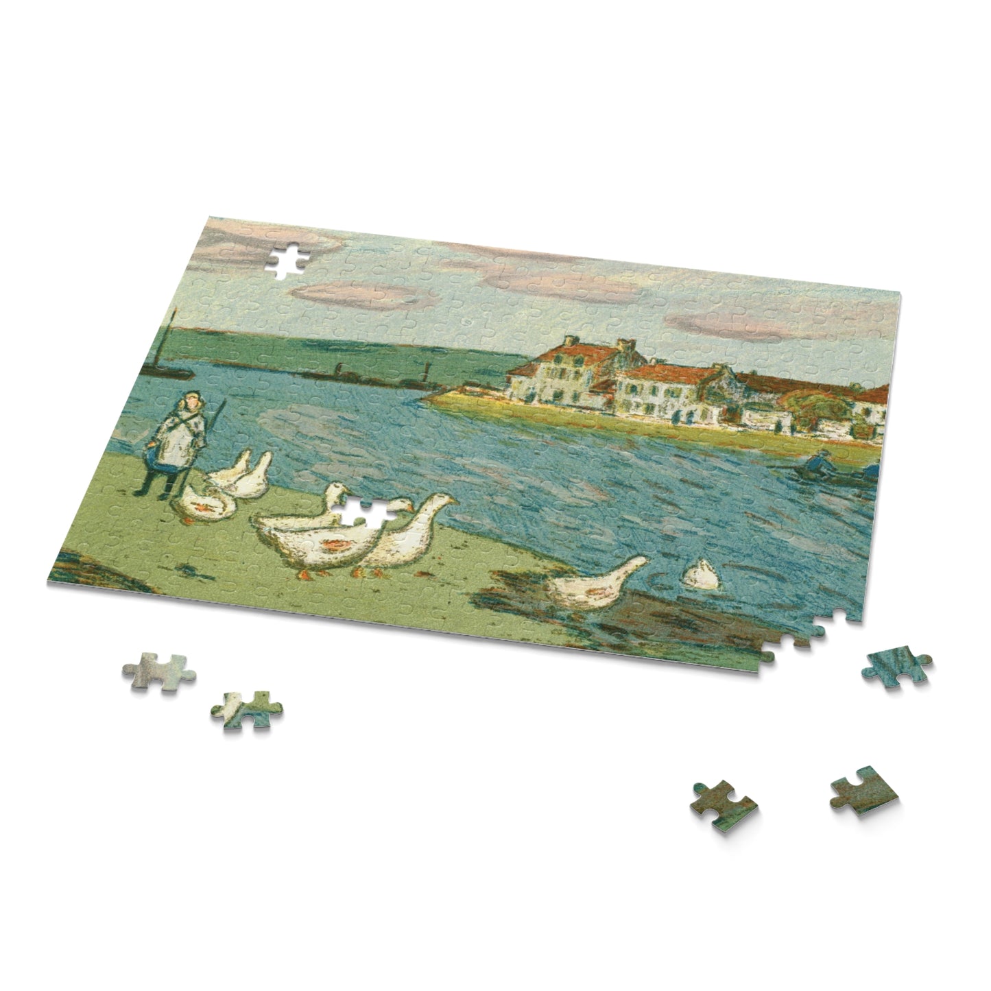 Banks of the River (Les Bords de riviere) by Alfred Sisley Jigsaw Puzzle