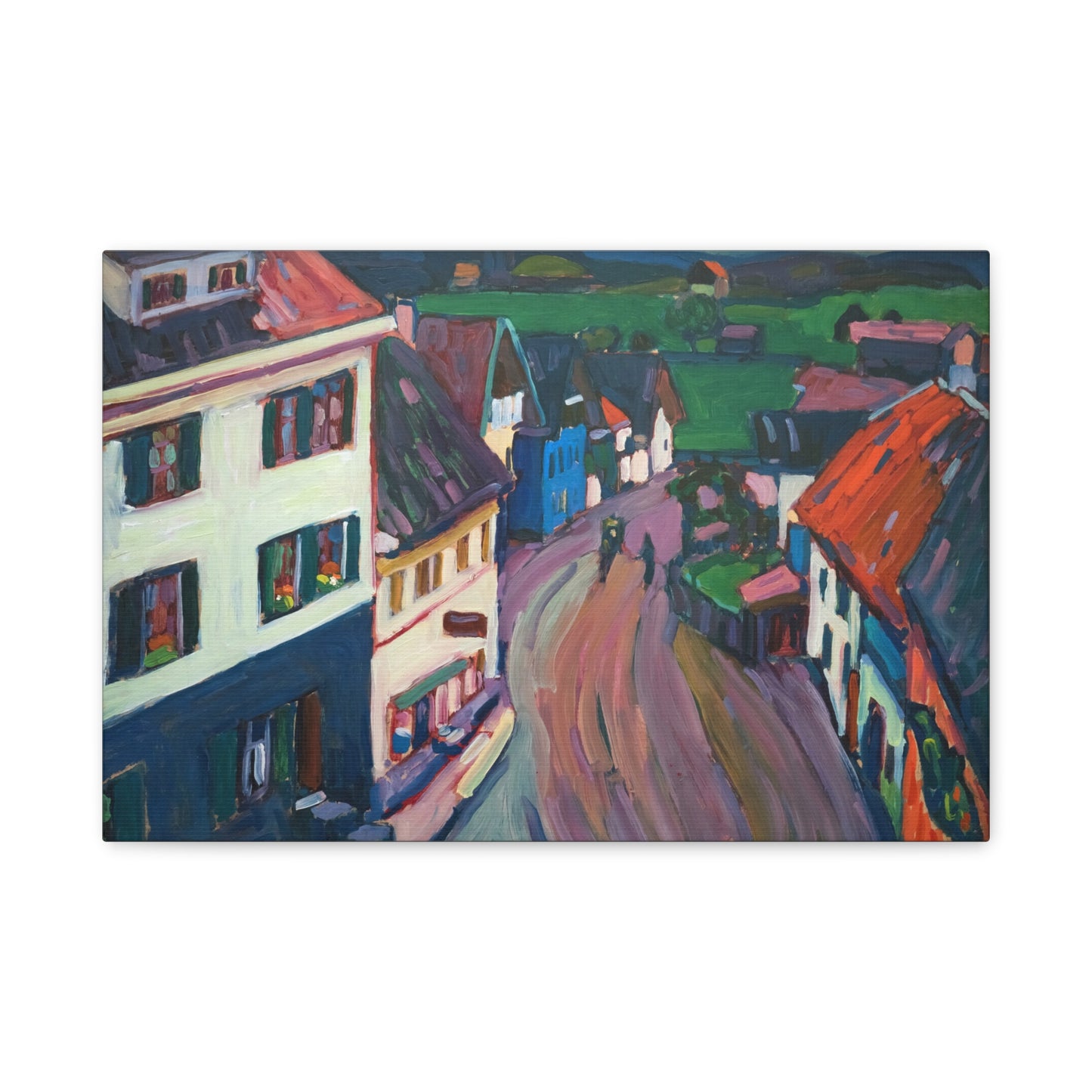 View from the window of the Griesbrau by Wassily Kandinsky Canvas Print