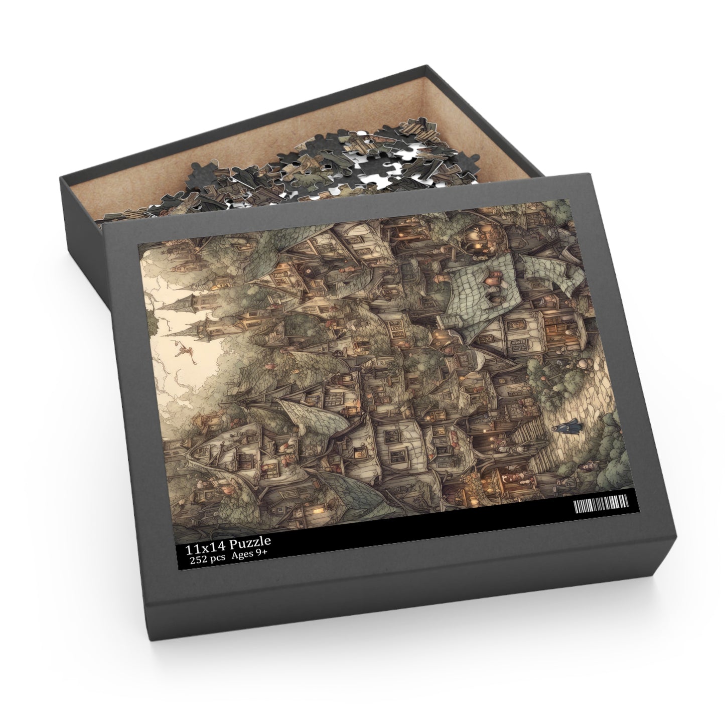 Medieval Village of Dwarves Fantasy Painting III Jigsaw Puzzle