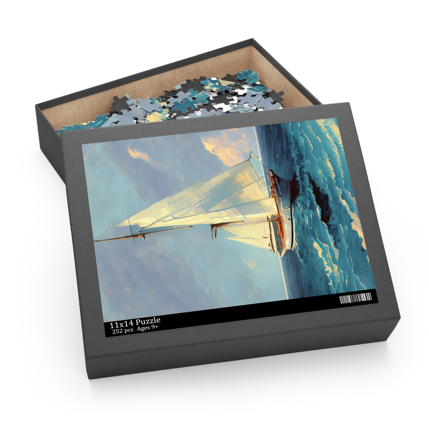 Sailboat Among The Waves Oil Painting Jigsaw Puzzle