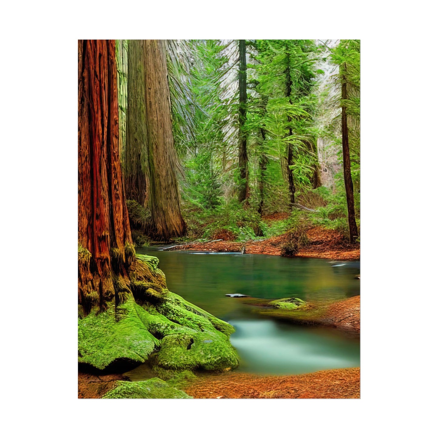 Redwood Tree Forest Scenic Nature Art Print