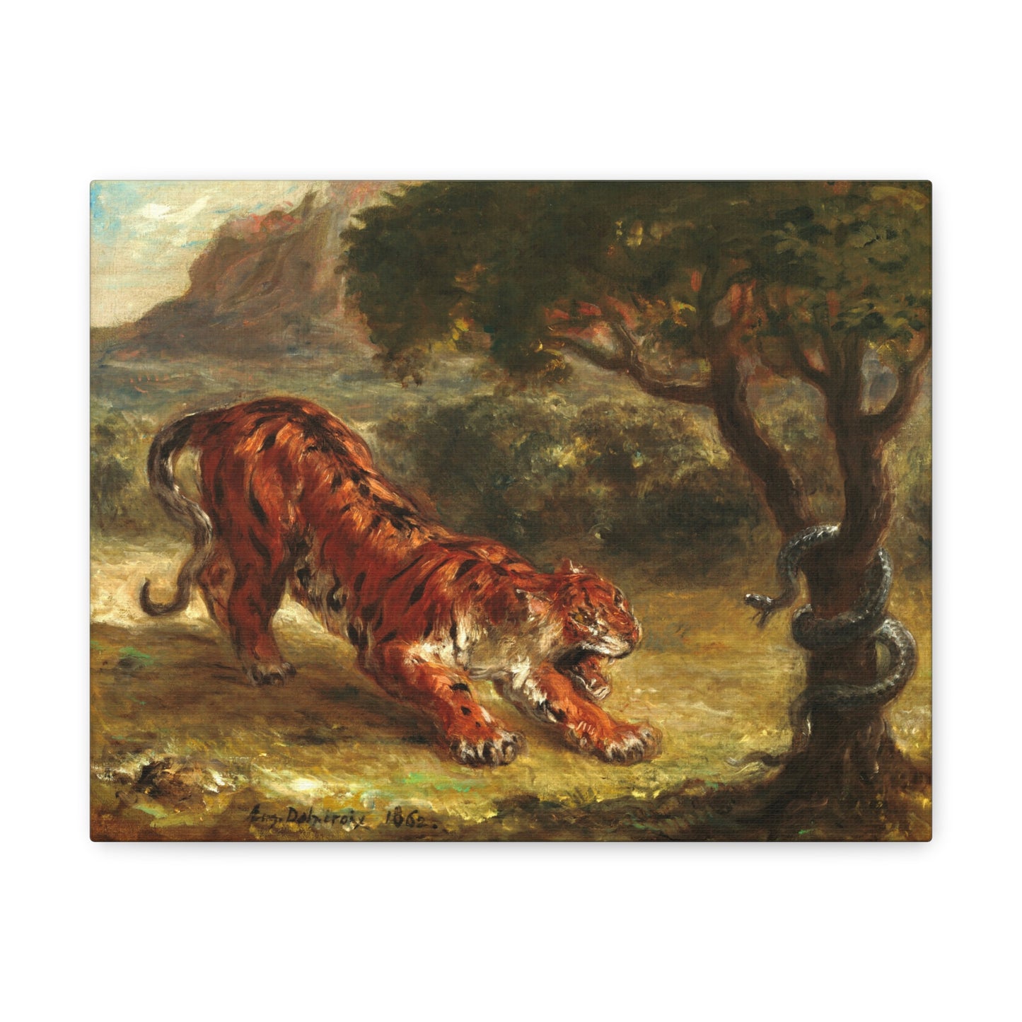 Tiger and Snake by Eugene Delacroix Canvas Print