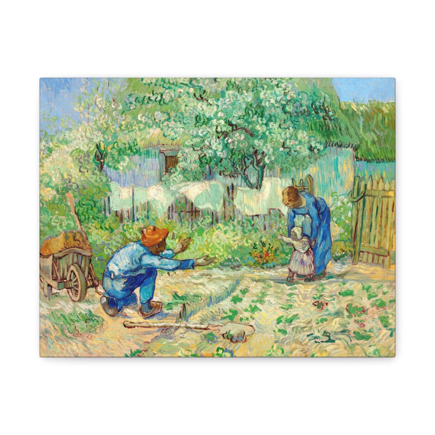 First Steps by Vincent van Gogh Canvas Print