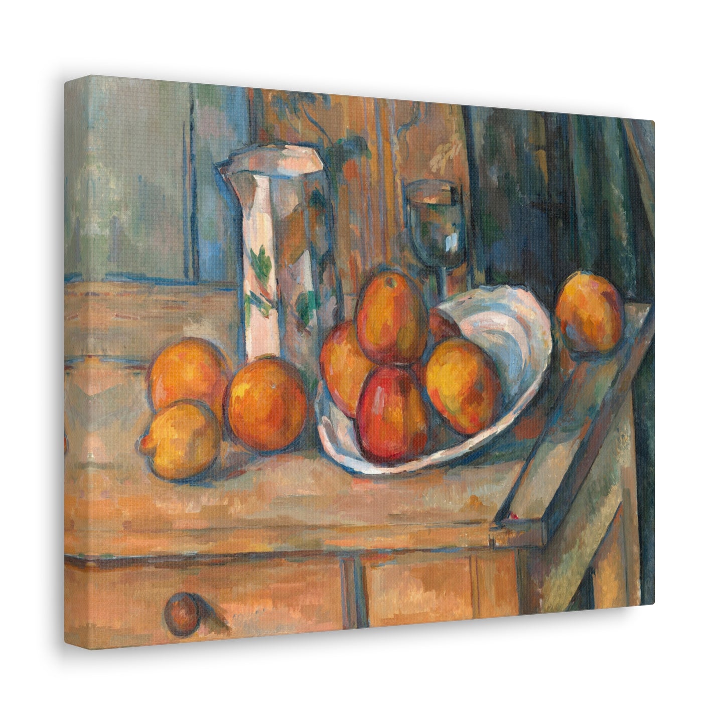 Still Life with Milk Jug and Fruit by Paul Cezanne Canvas Print