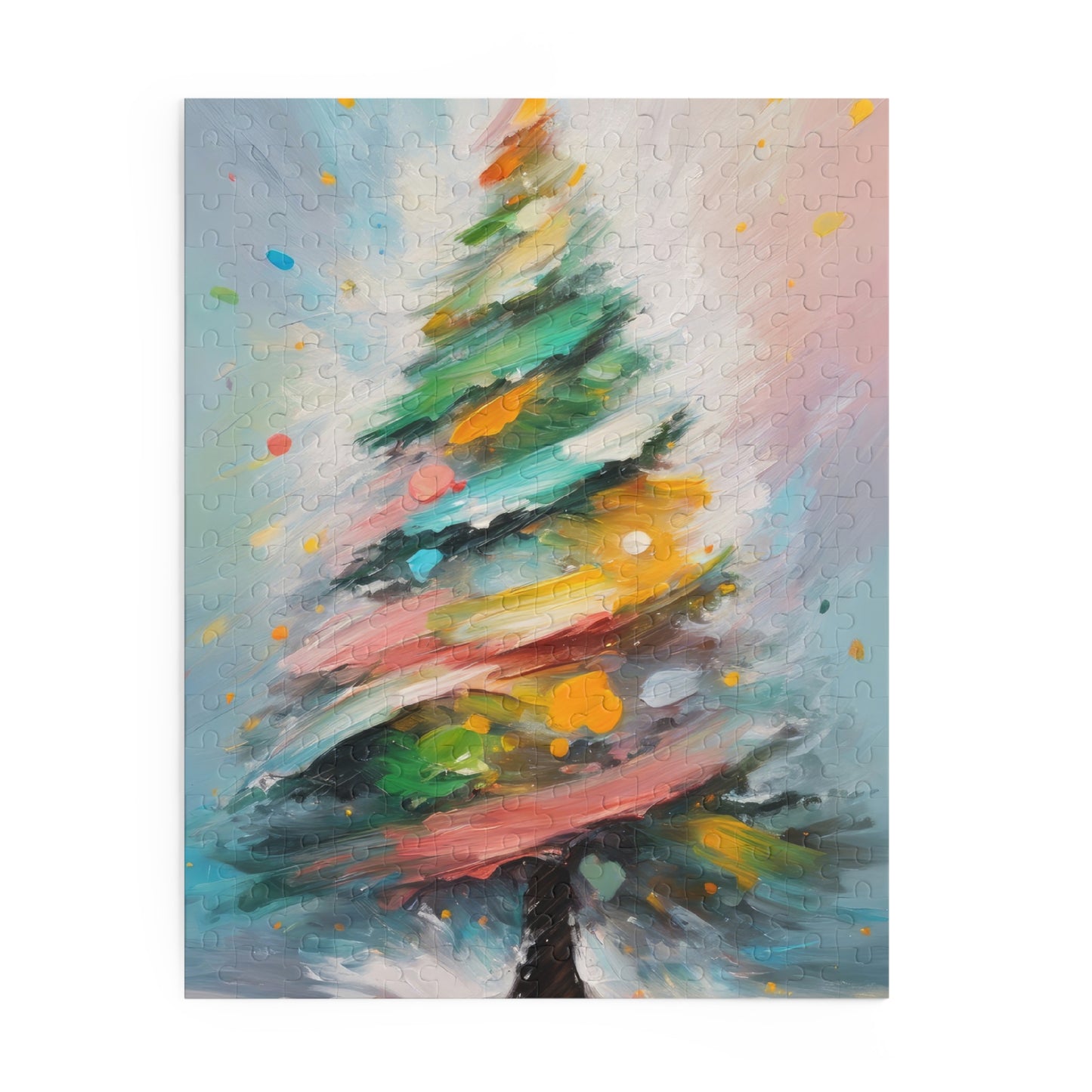 Abstract Christmas Tree Oil Painting Jigsaw Puzzle