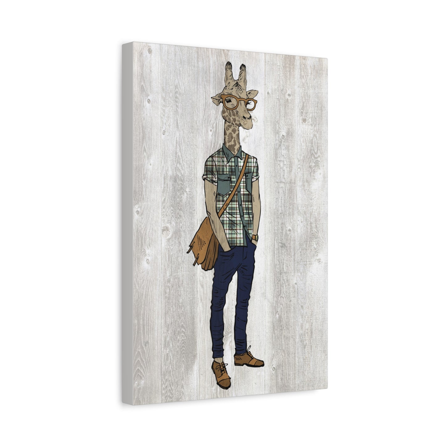 Hipster Giraffe Funny Animal Canvas Print