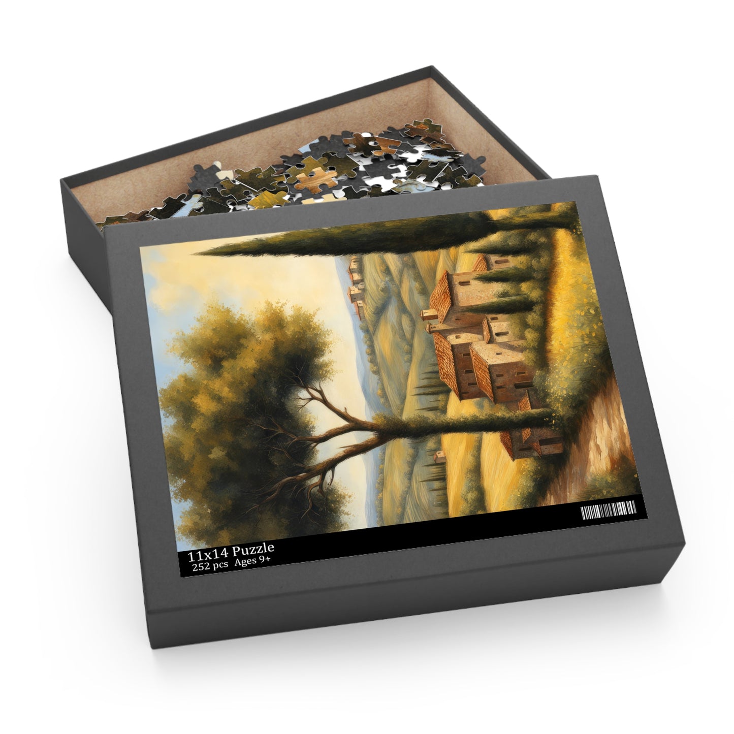 Village in Tuscany Oil Painting I Jigsaw Puzzle
