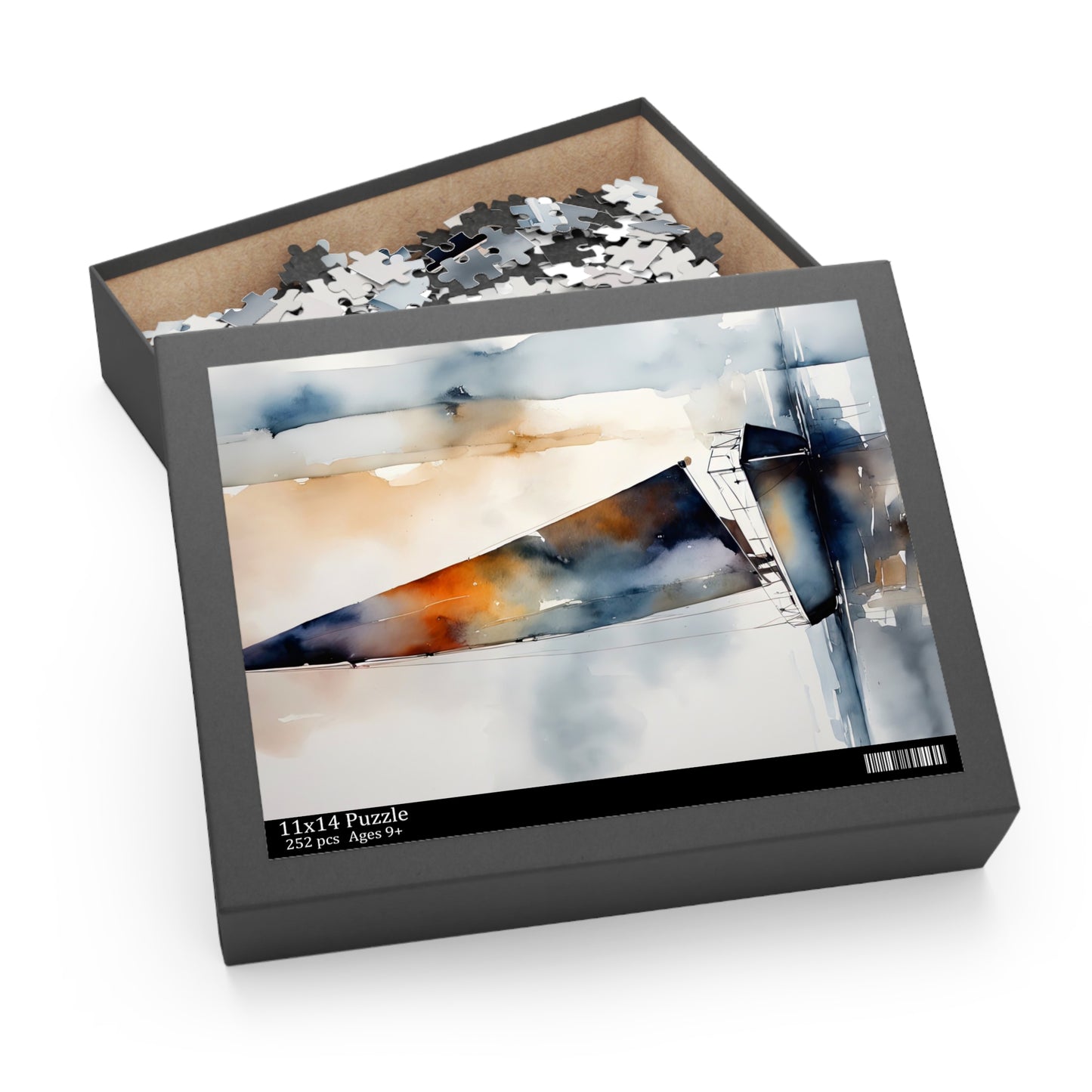 Abstract Watercolor Sailboat Painting I Jigsaw Puzzle