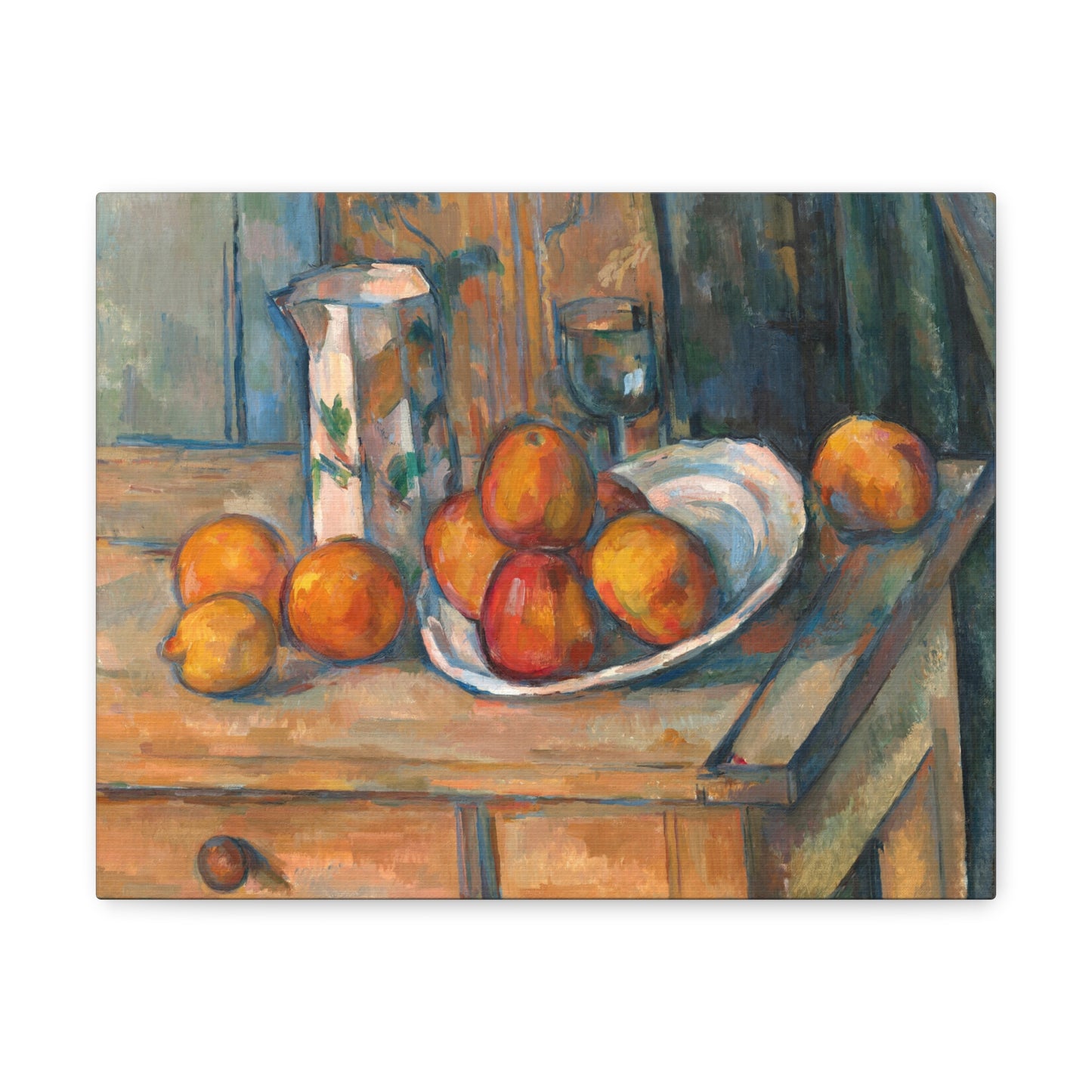 Still Life with Milk Jug and Fruit by Paul Cezanne Canvas Print