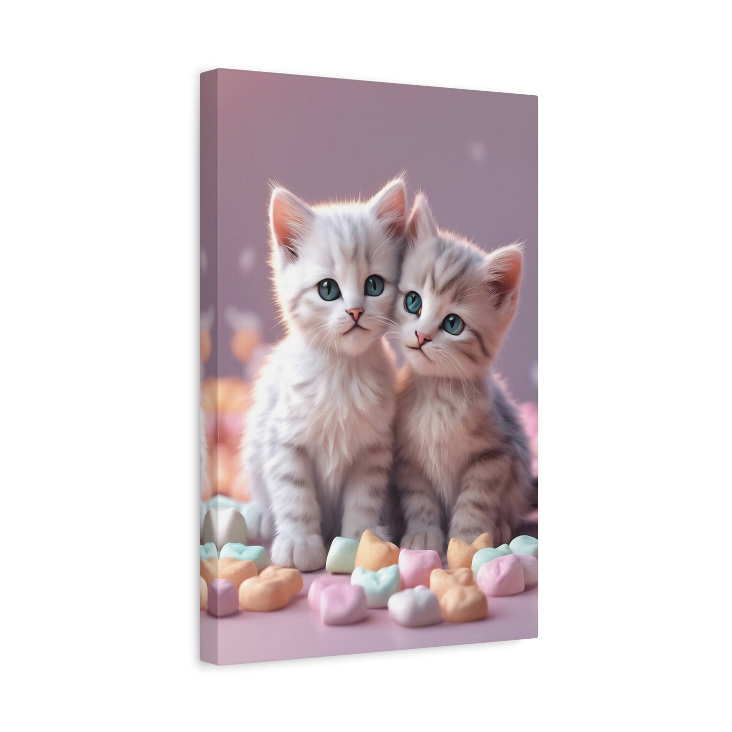 Two Cute Colorful Kittens Photograph Canvas Print