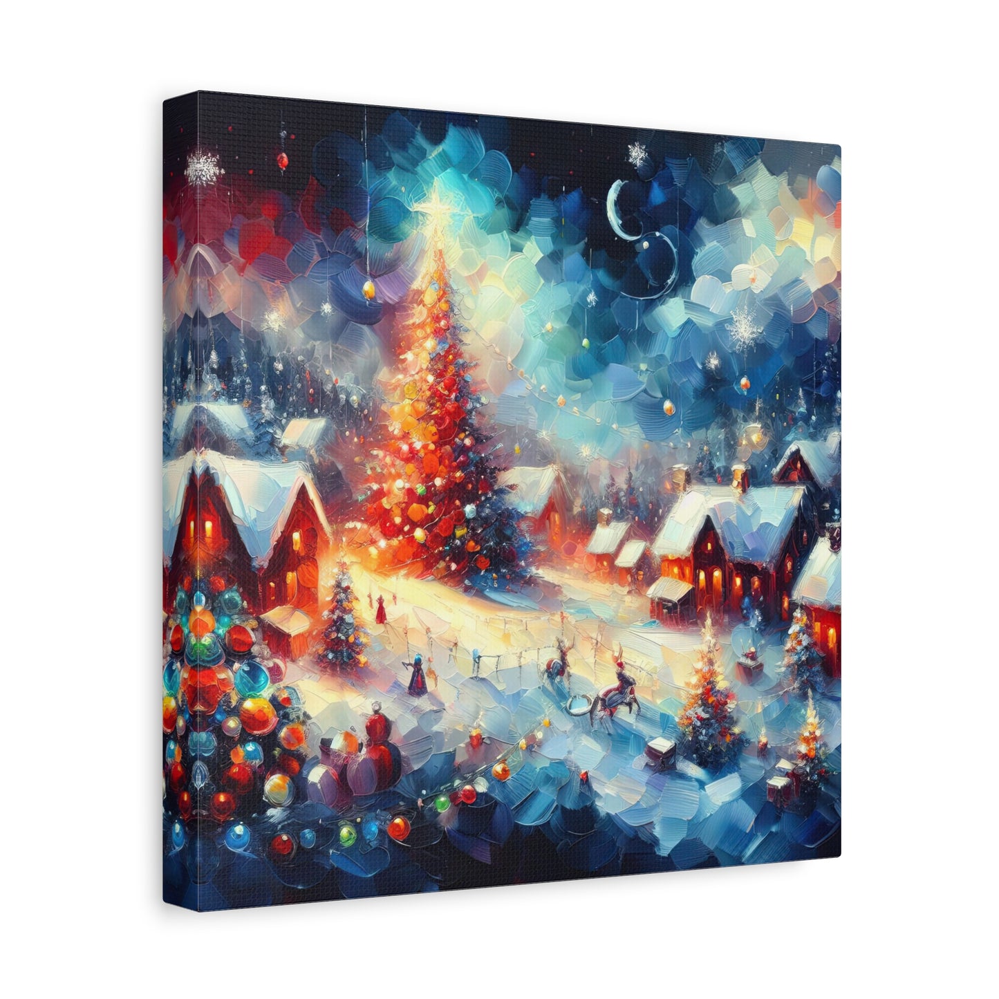 Christmas Scene Oil Painting II Canvas Print