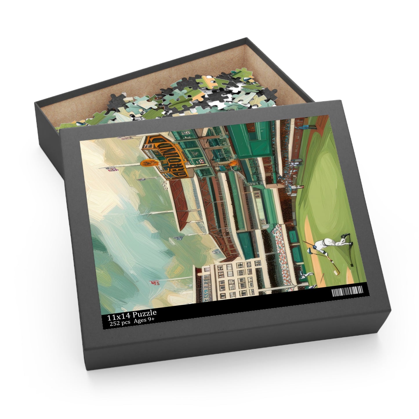 Baseball Game at The Polo Grounds Oil Painting II Jigsaw Puzzle