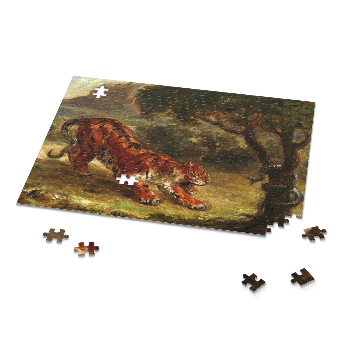 Tiger and Snake by Eugene Delacroix Jigsaw Puzzle