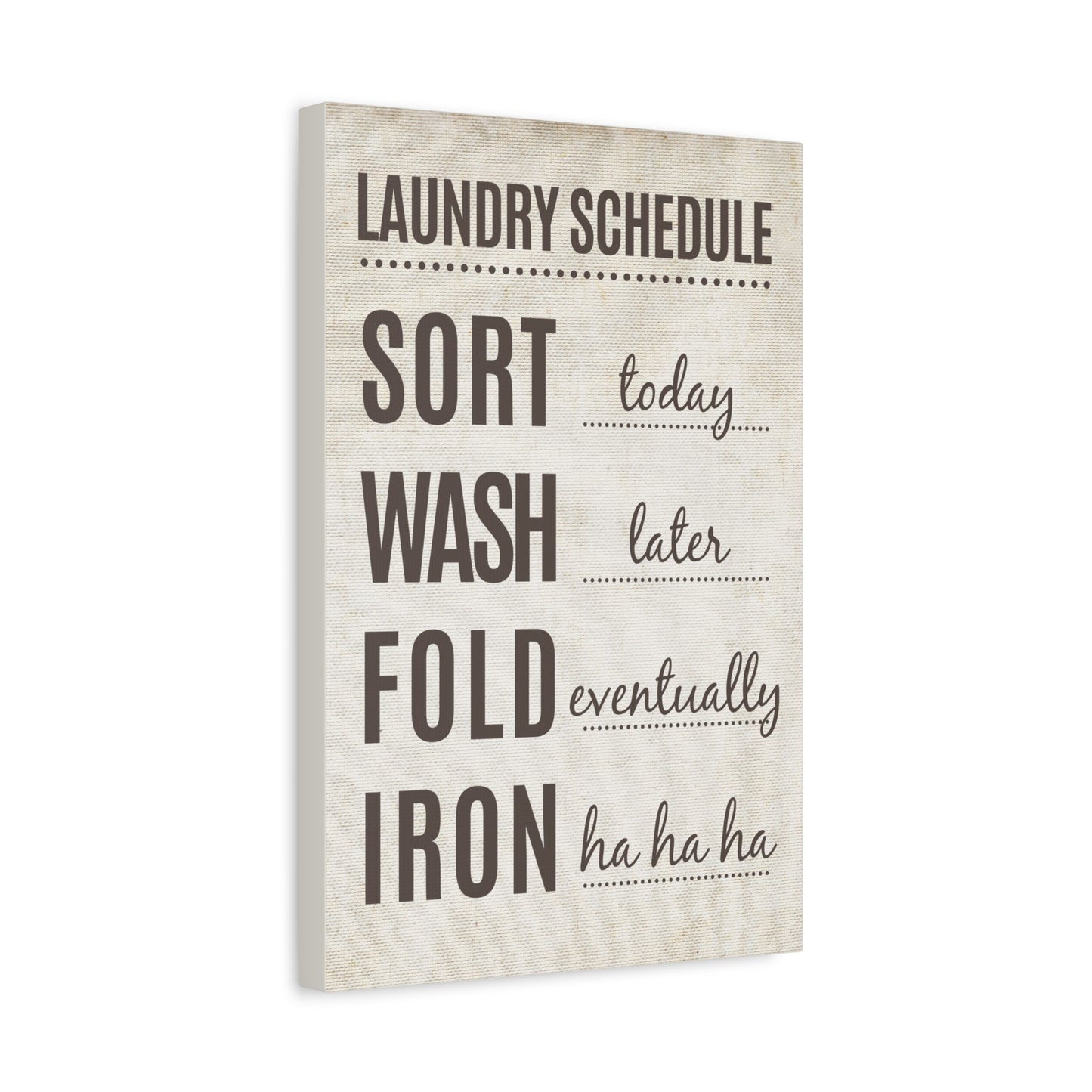Laundry Schedule Canvas Wall Art