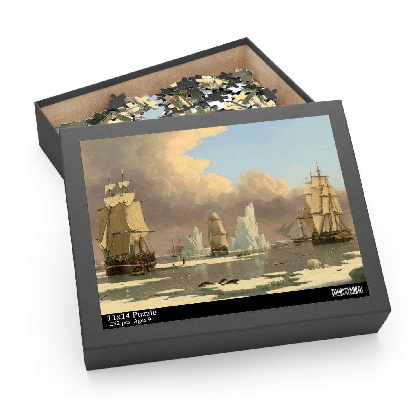 The Northern Whale Fishery: The "Swan" and "Isabella" by John Ward of Hull Jigsaw Puzzle
