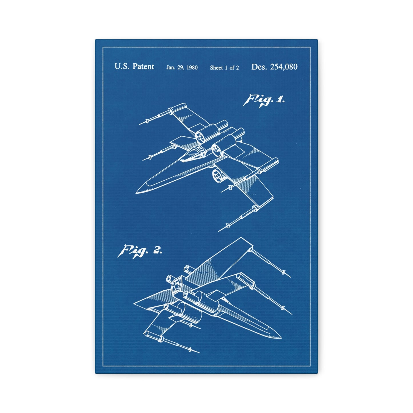 Star Wars X-Wing Fighter Blueprint Canvas Wall Art