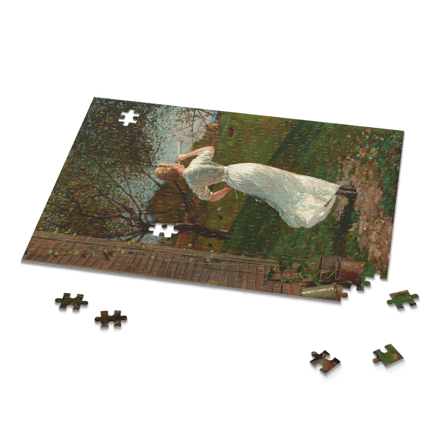 The Dinner Horn (Blowing the Horn at Seaside) by Winslow Homer Jigsaw Puzzle