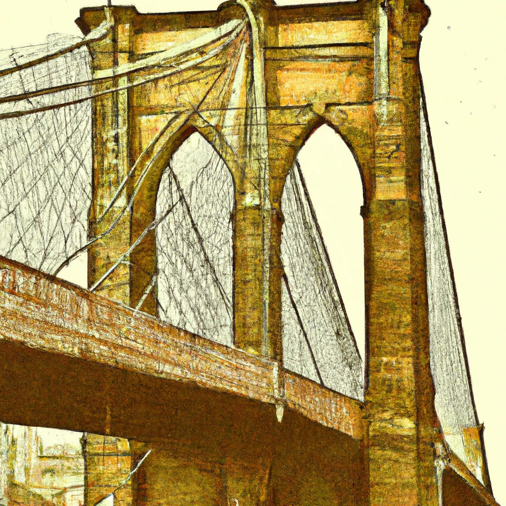 Stylized Brooklyn Bridge I Art Print