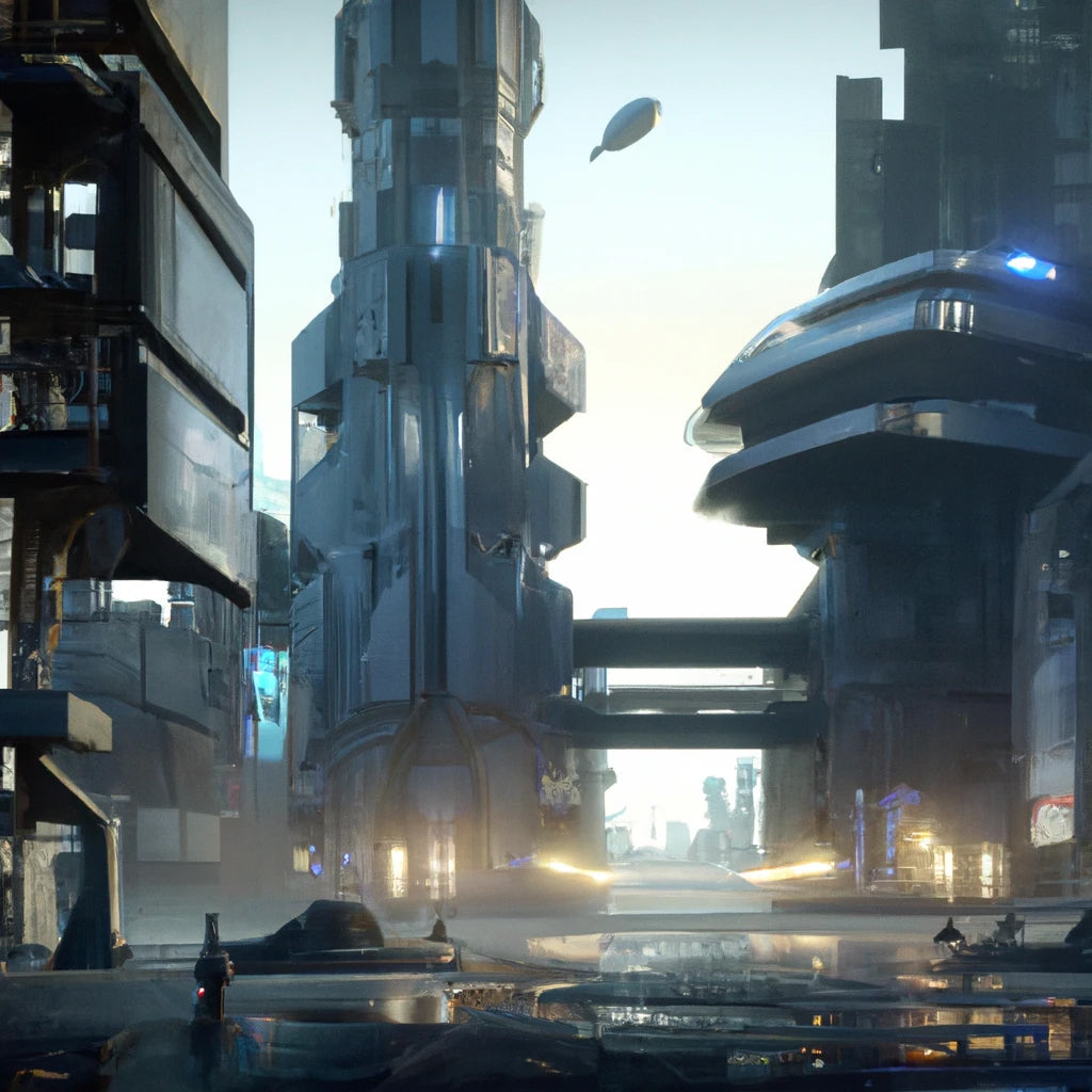 Futuristic Cityscape Painting I Art Print