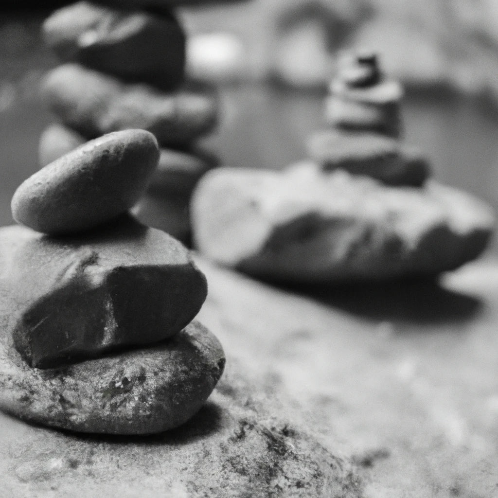 Stacked Stones Black and White Photo Art Print