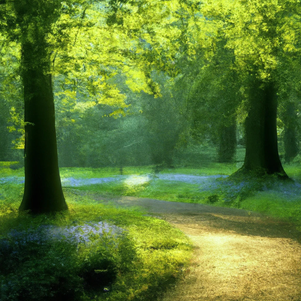 Scenic Walk Along A Path with Trees Digital Painting I Art Print