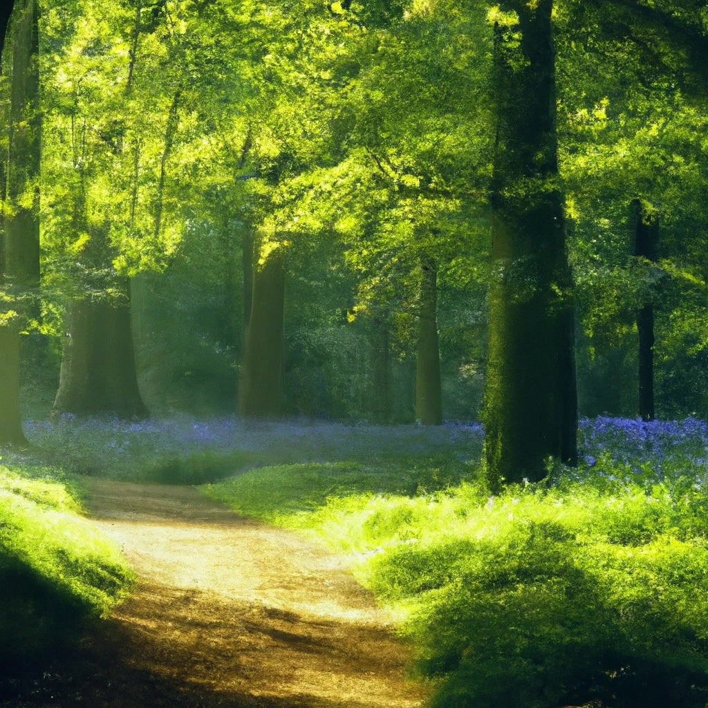 Scenic Walk Along A Path with Trees Digital Painting II Art Print