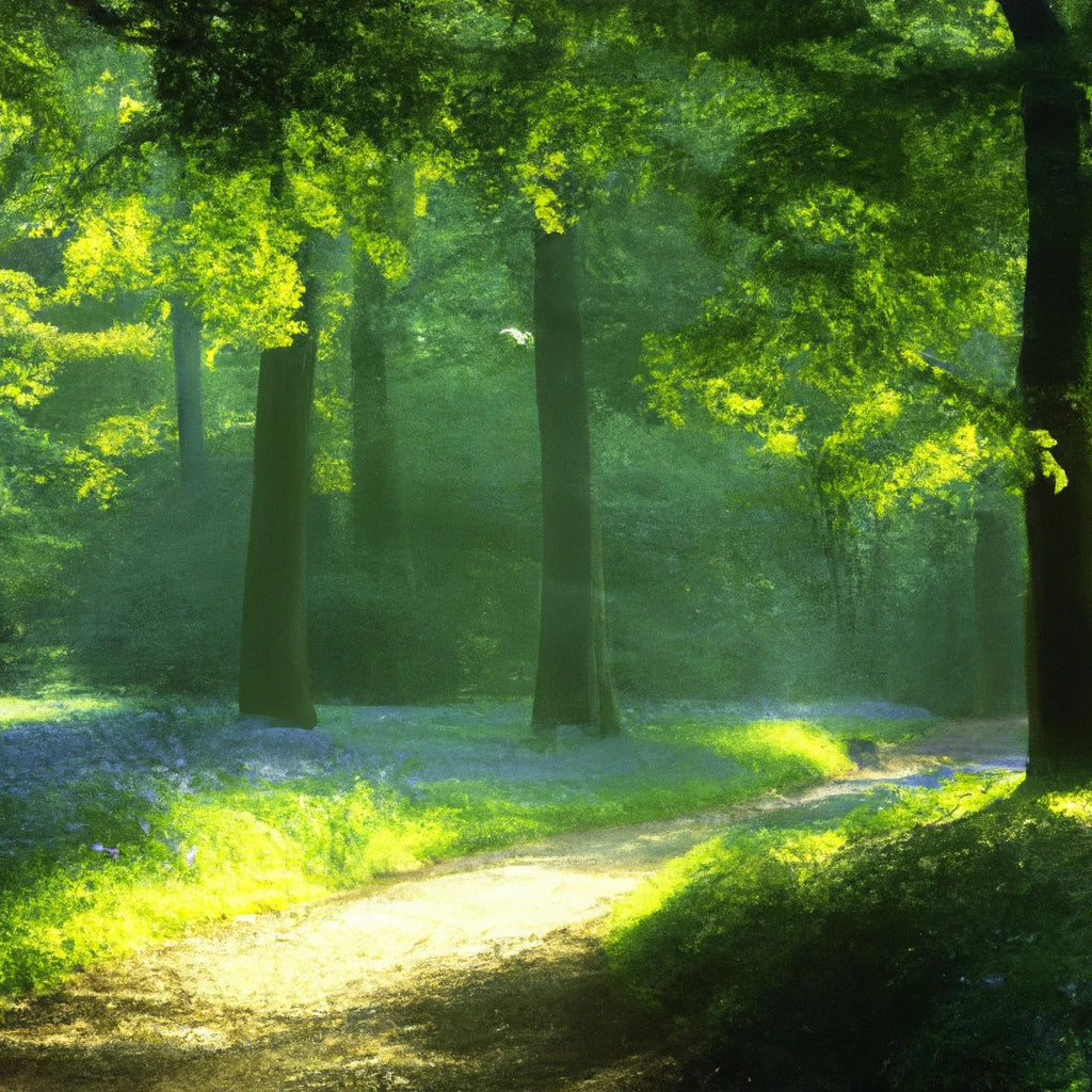 Scenic Walk Along A Path with Trees Digital Painting III Art Print