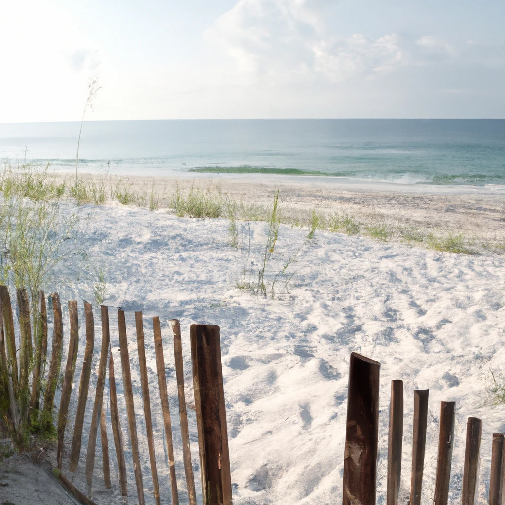 Scenic Seashore with Wooden Fence I Art Print