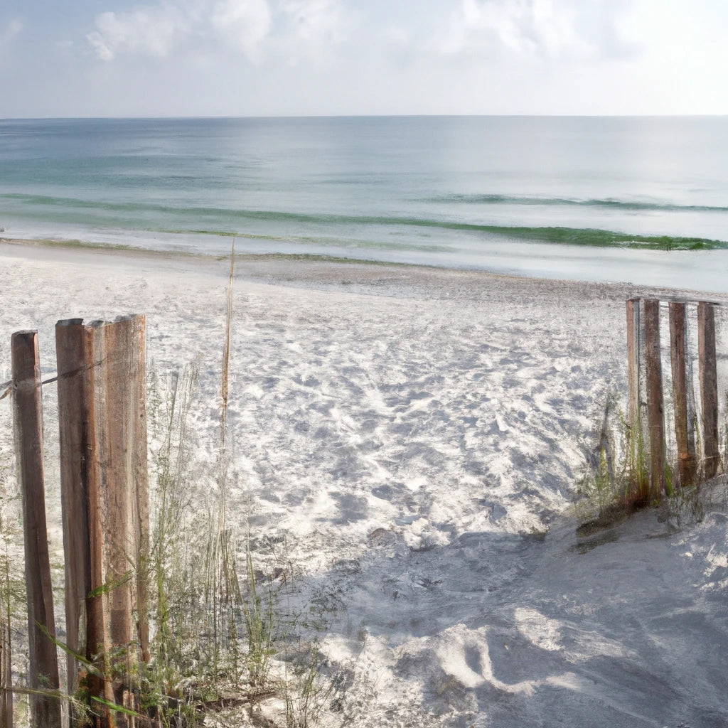 Scenic Seashore with Wooden Fence II Art Print