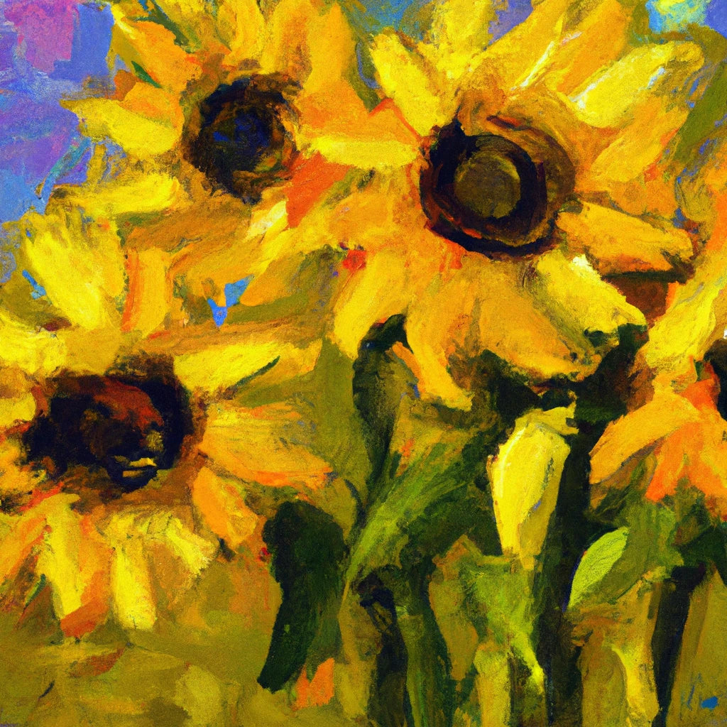 Group of Sunflowers Painting I Art Print