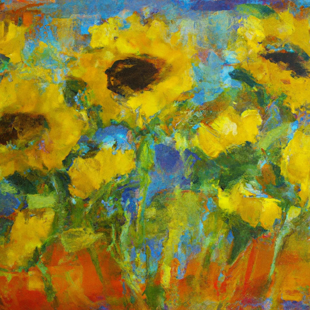 Group of Sunflowers Painting II Art Print