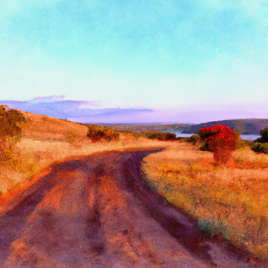 Scenic Plateau Landscape Painting at Sunset Art Print