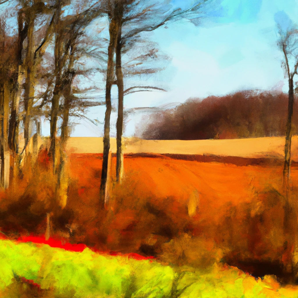 Scenic Autumn Landscape Painting Art Print