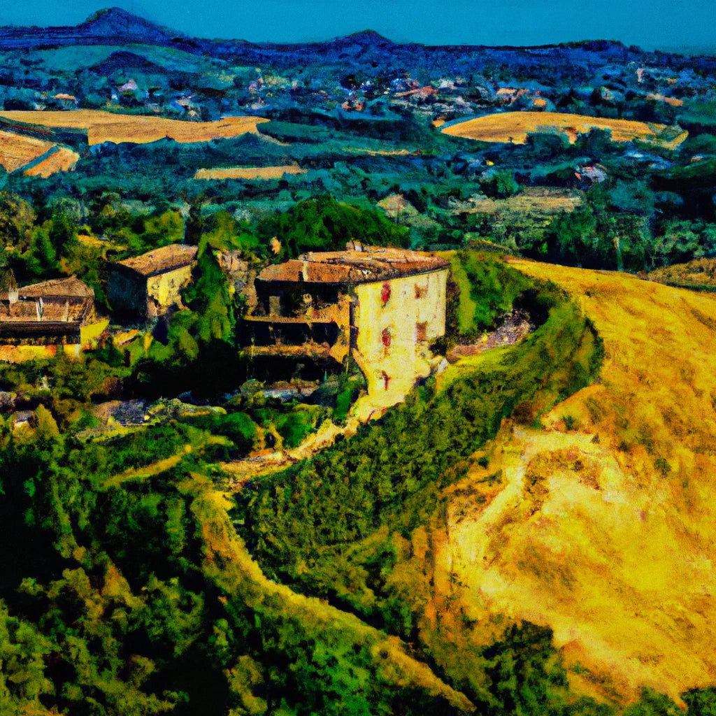 Scenic Italian Countryside Landscape Painting I Art Print