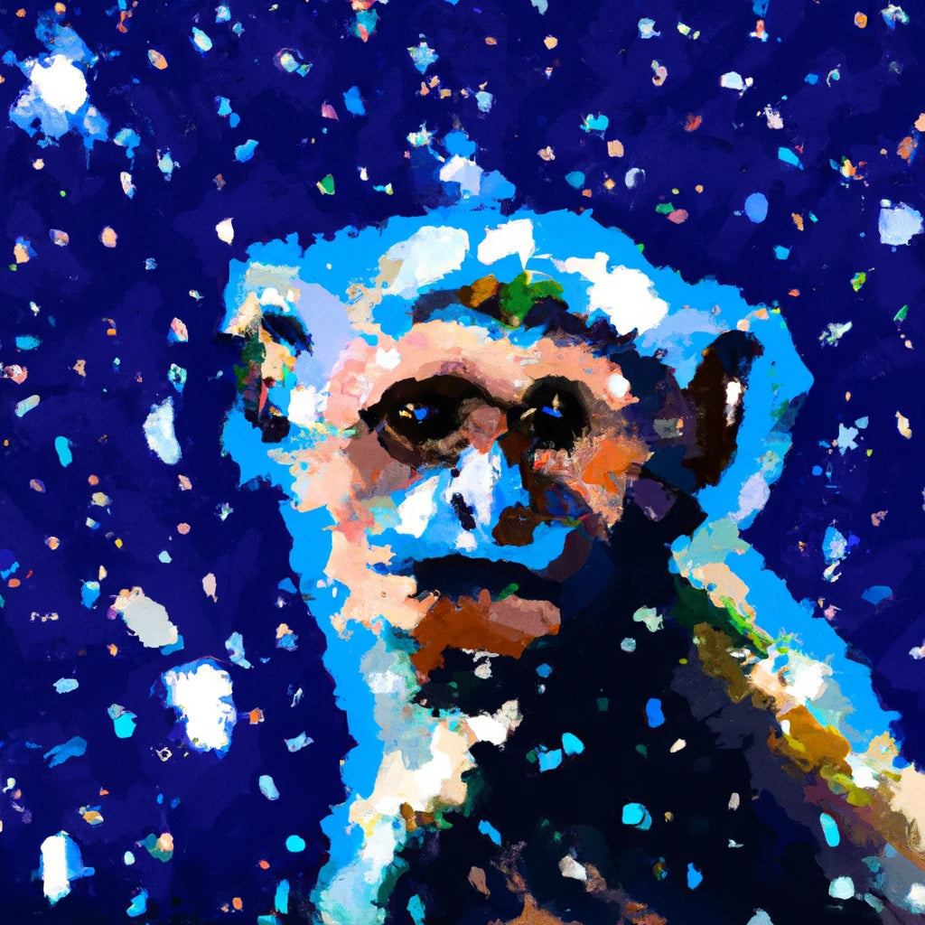 Painting of a Monkey in The Style of Starry Night Art Print